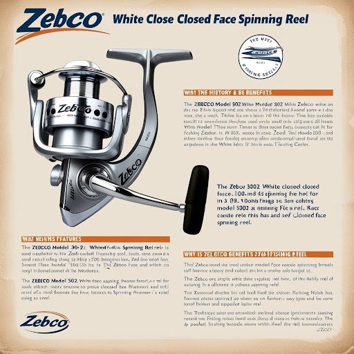 Zebco Model 302 White Closed Face Spinning Reel